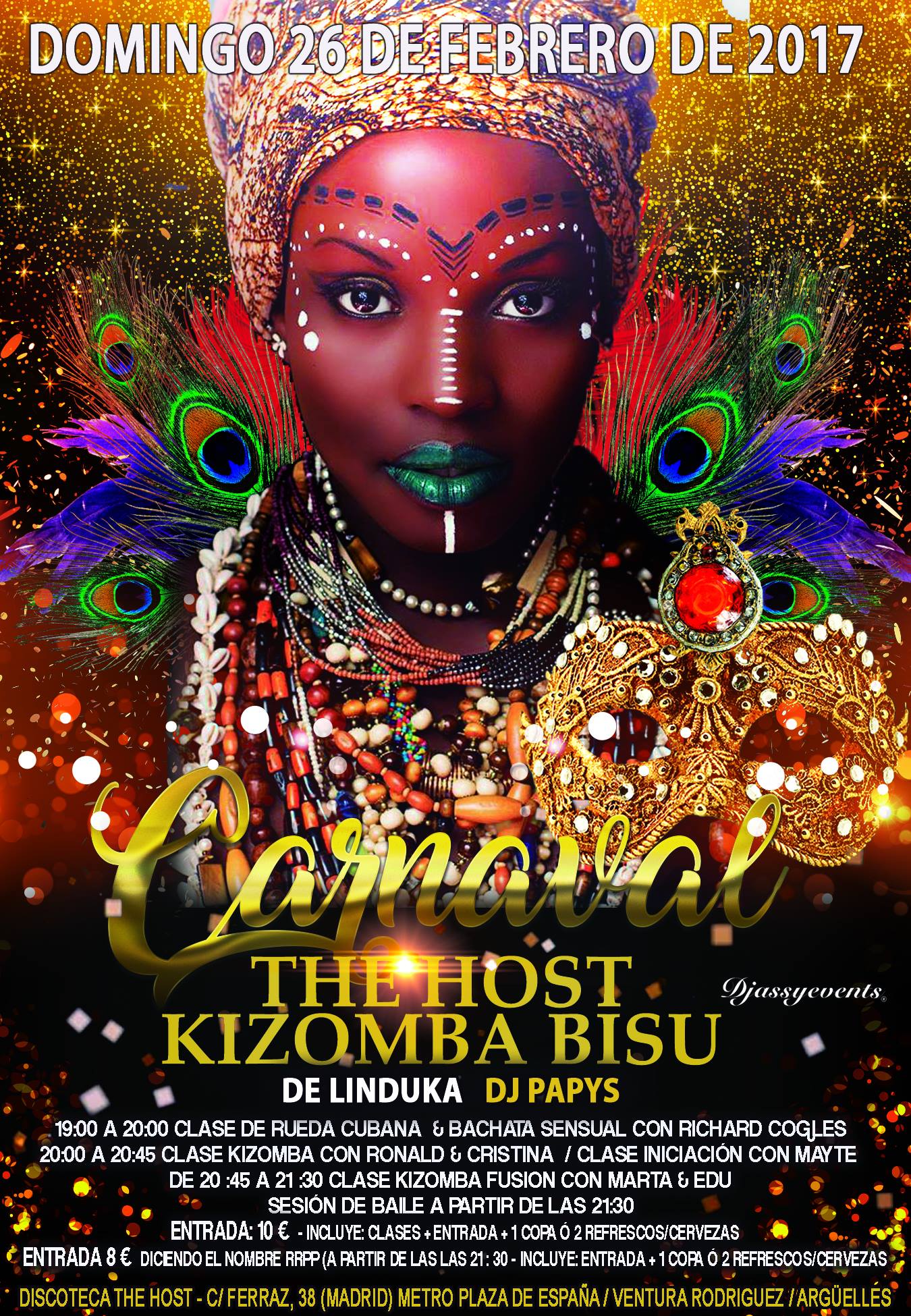 ★Carnaval en The Host Kizomba Bisú★Domingo 26 de febrero de 2017