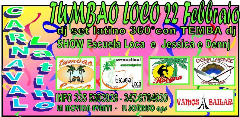 Tumbao 22 Febbraio Carnaval Latino
