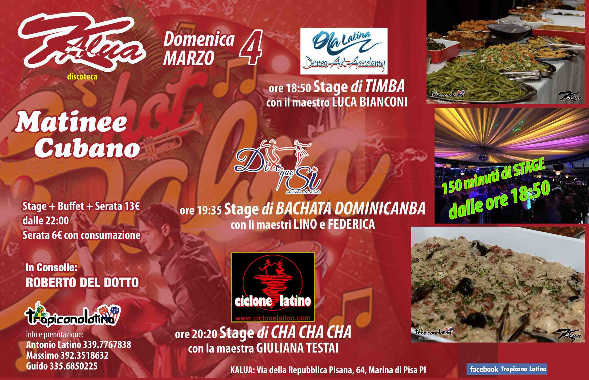 Matinee Cubano della Domenica Latina del Kalua - Marina di Pisa