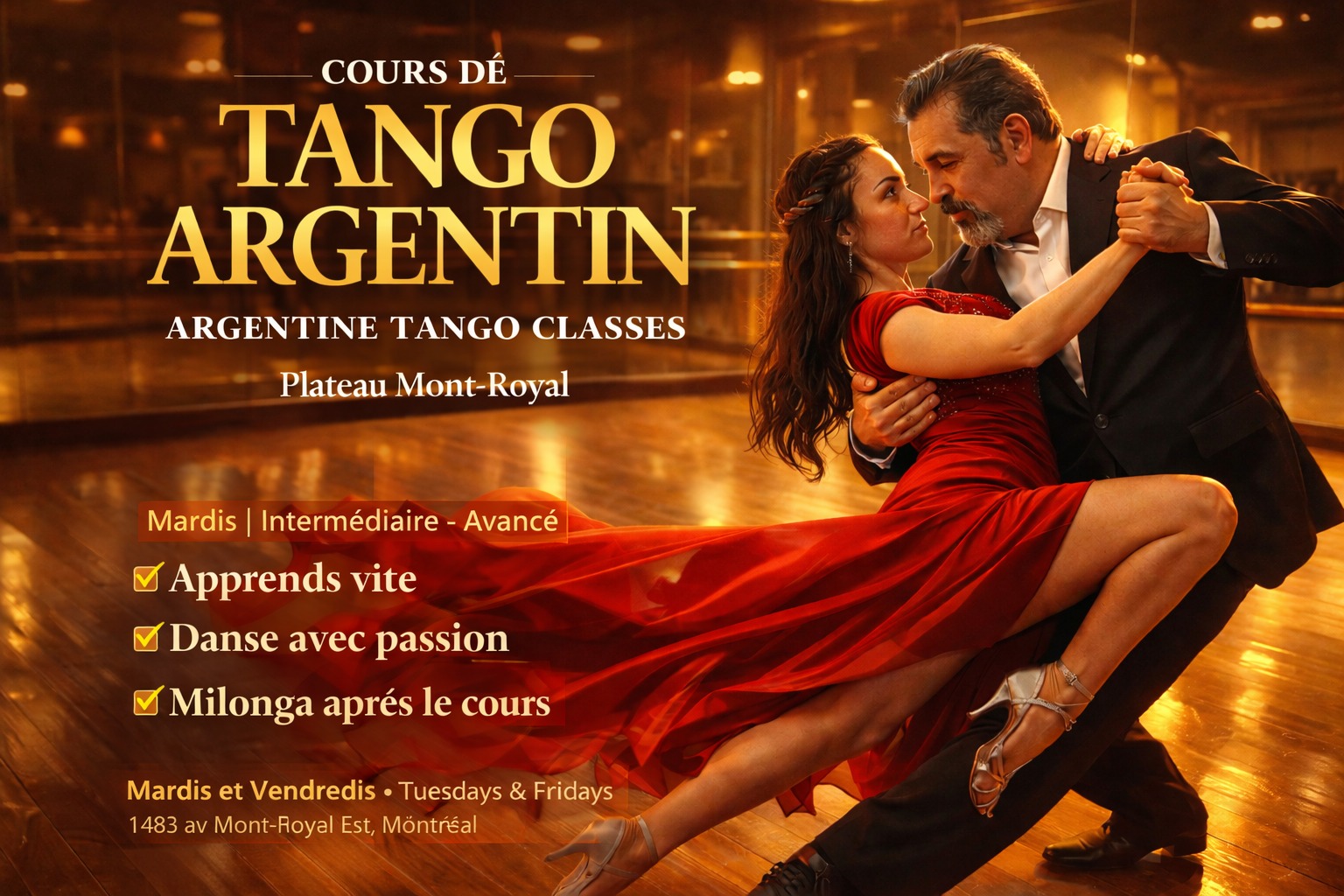 LE SILENCE DU TANGO ARGENTIN Cours par Missy et Santiago