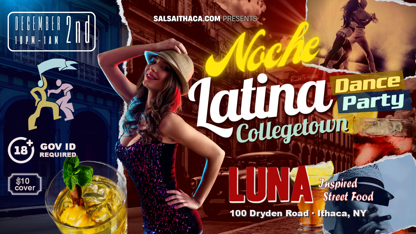 NOCHE LATINA AT LUNA :: DANCE PARTY in COLLEGETOWN FRIDAY DECEMBER 2nd