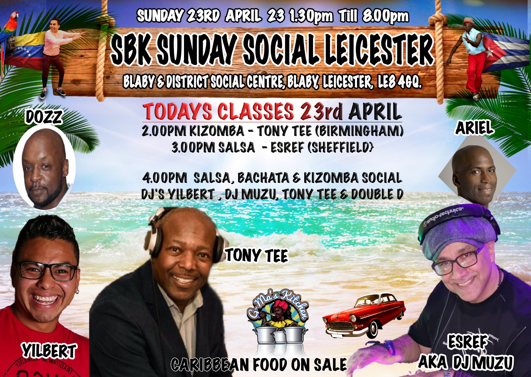 SBK SUNDAY SOCIAL LEICESTER ★ ☞ Sun 23rd April 2023 ☆ ☞ 1:30pm - 8:00pm BLABY & DISTRICT SOCIAL CENT