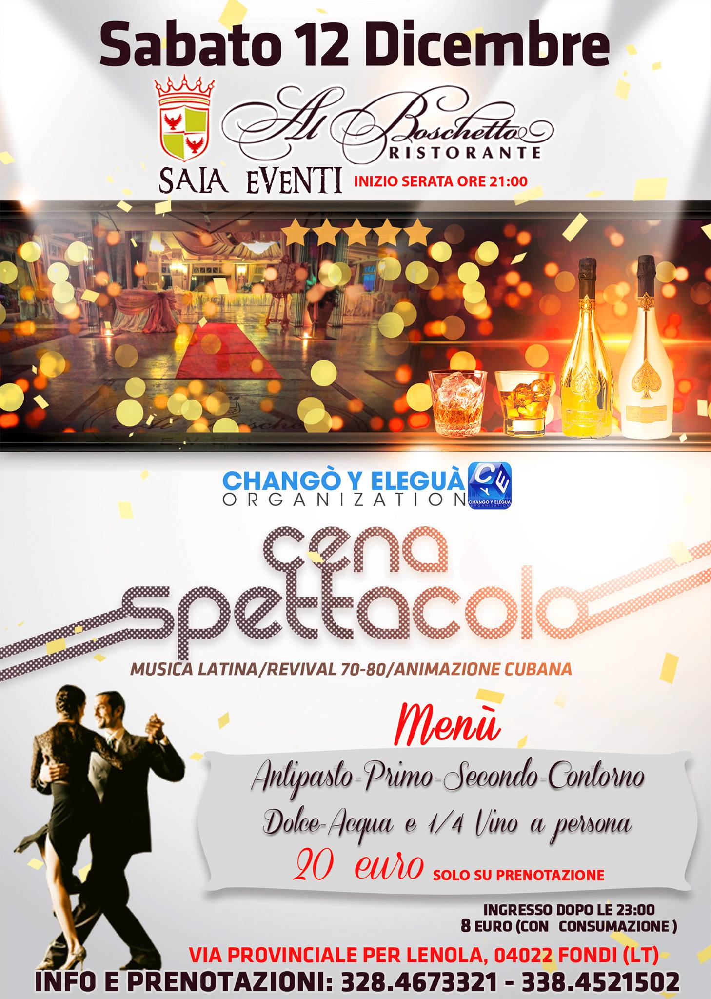 Sabato 12 Dicembre - Cena Spettacolo - Al Boschetto Fondi (LT)