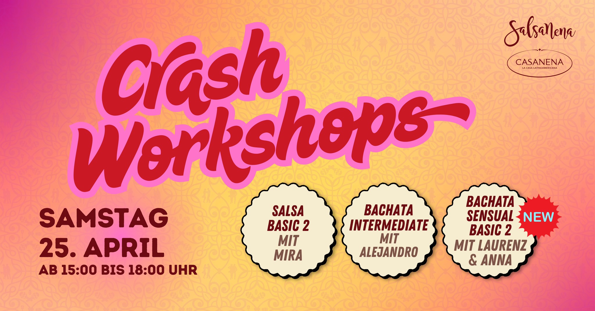SAMSTAG CRASH WOKSHOPS💃🥳😎