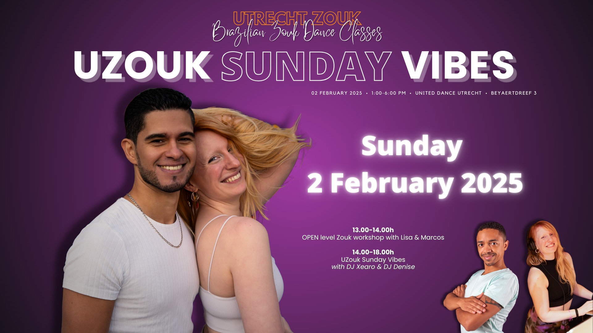 UZouk Sunday Vibes - February Edition! Matinee social + Zouk workshop