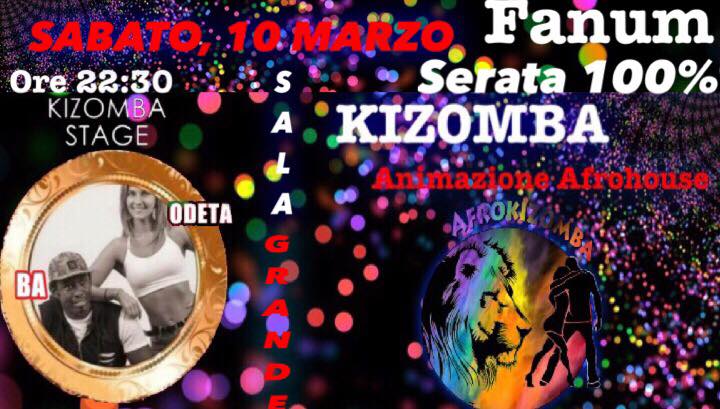 Sabato, 10 Marzo serata 100% KIZOMBA al Fanum
