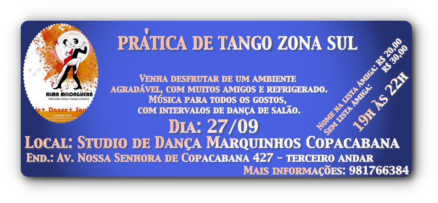 PRÁTICA DE TANGO ZONA SUL