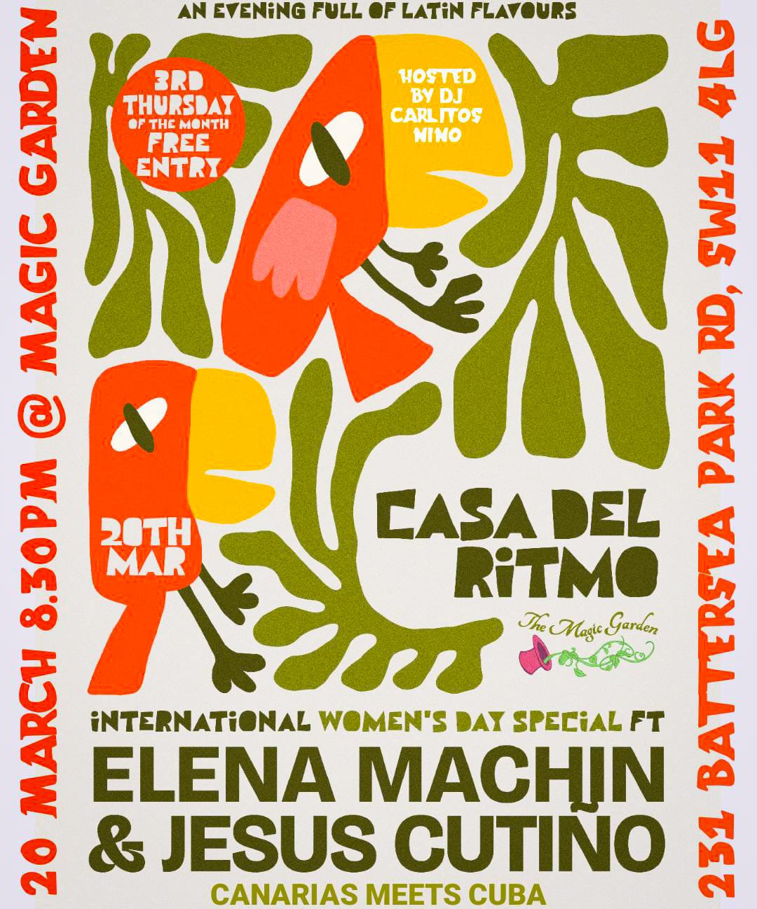 20 March Canarias meets Cuba w Elena Machin ft Jesus Cutino, Randy & Friends - FREE