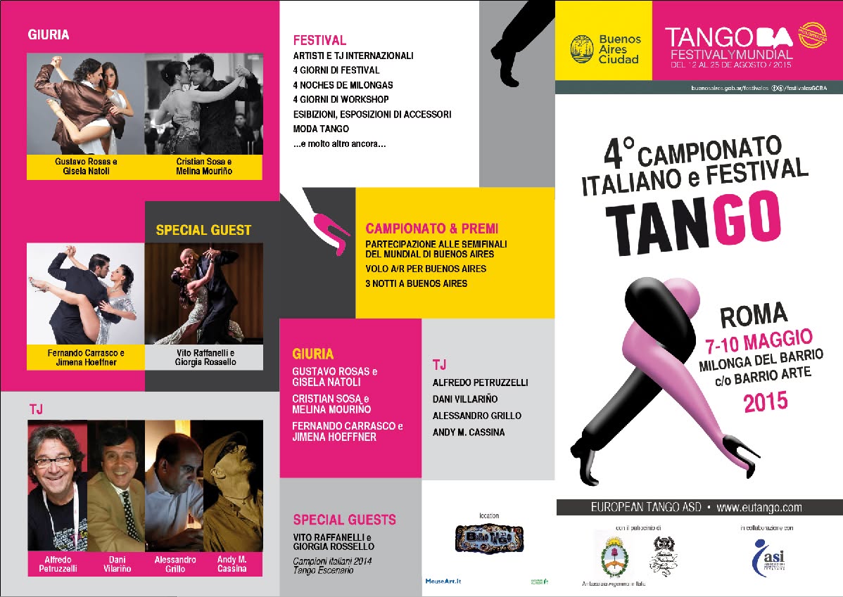 4° CAMPIONATO ITALIANO & FESTIVAL TANGO - ROMA - MILONGA DEL BARRIO!