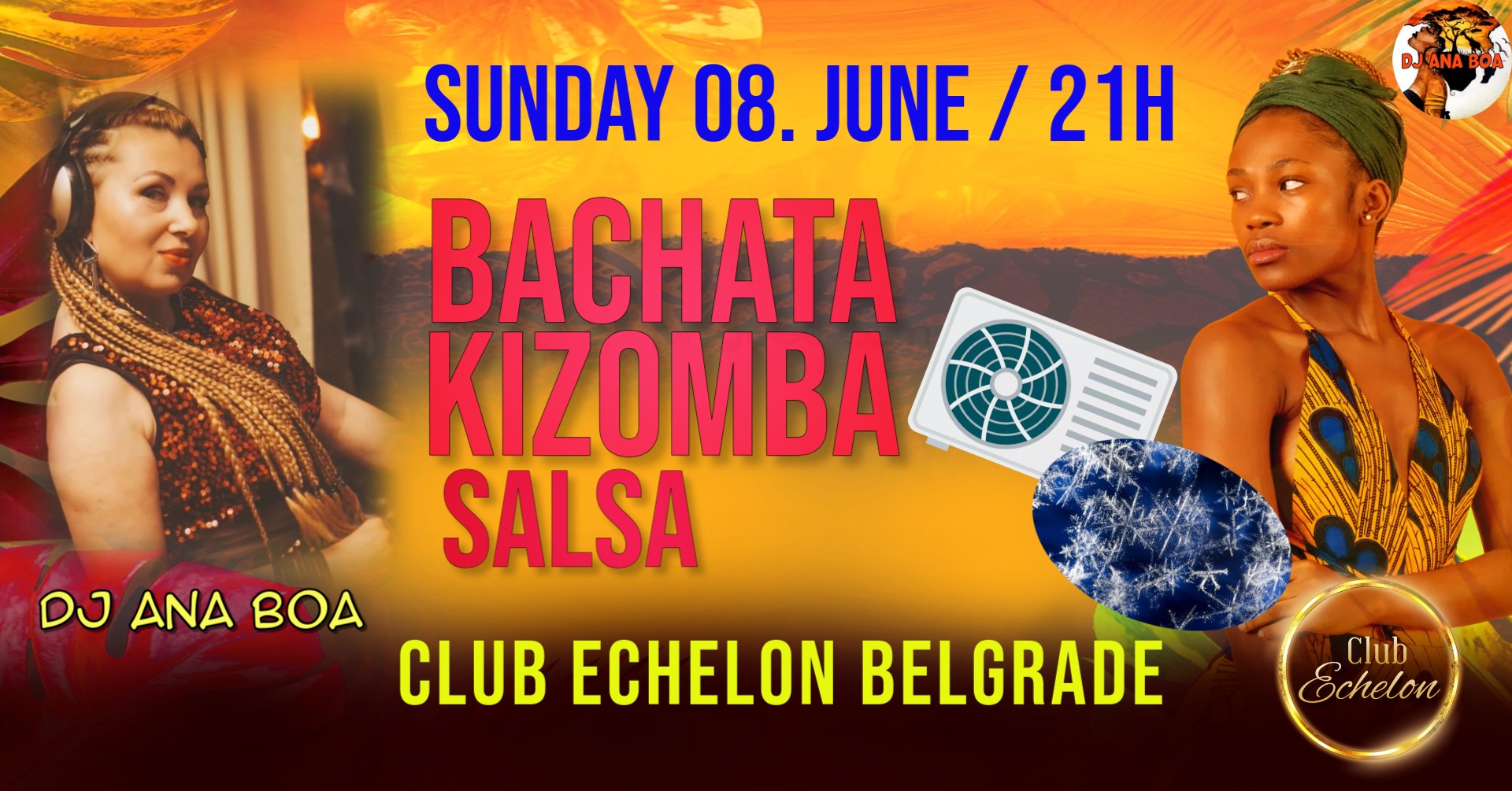 ❄️💃 BACHATA KIZOMBA Salsa SUNDAY 21h 08.06. ECHELON Belgrade