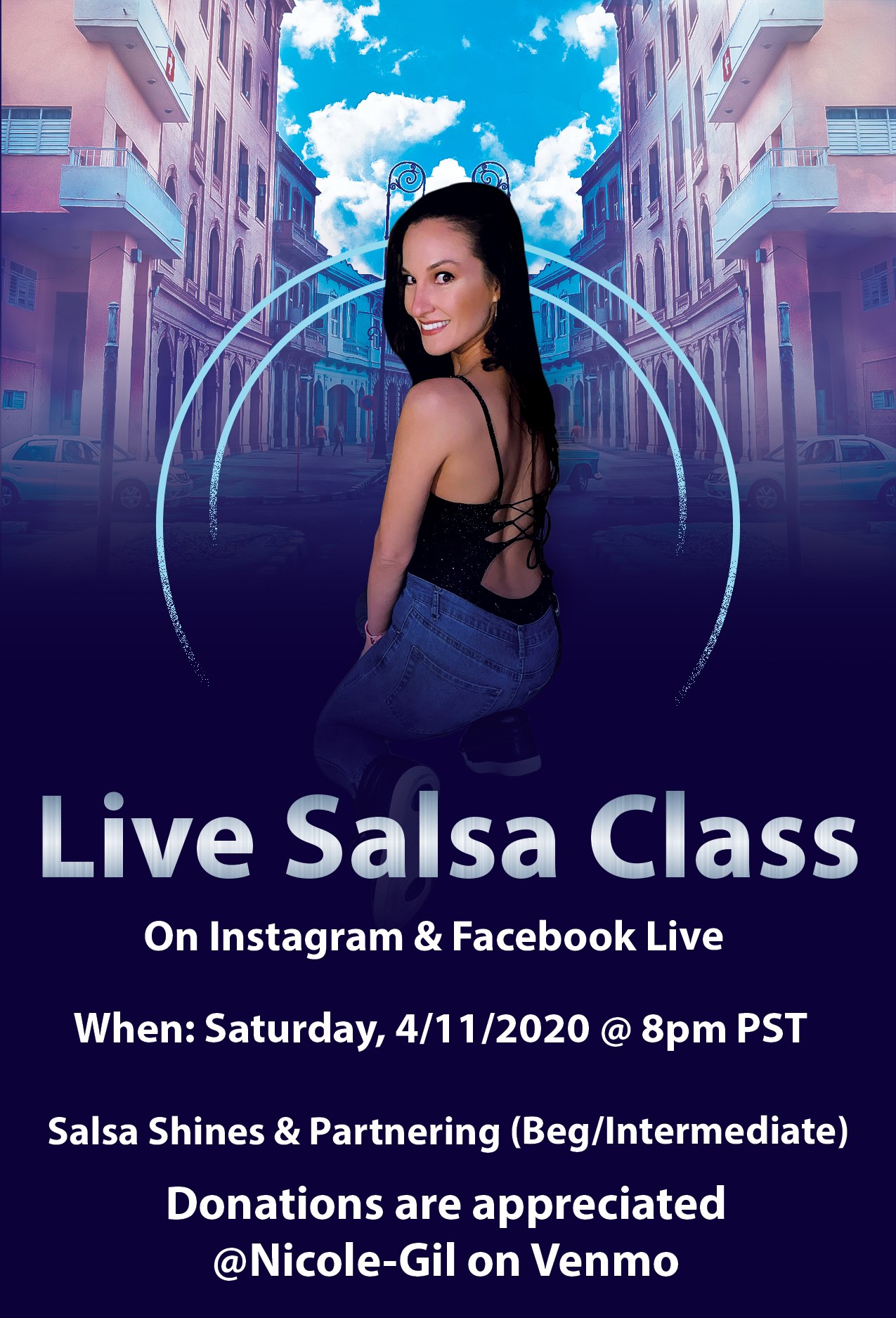 Live Salsa Class on FB and Instagram Live