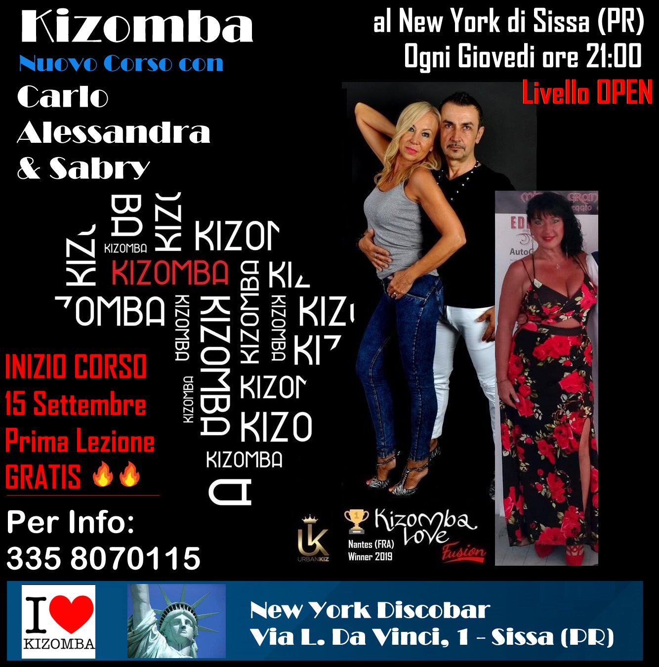 Corso Kizomba al NewYork di Sissa (PR) con Carlo e Alessandra