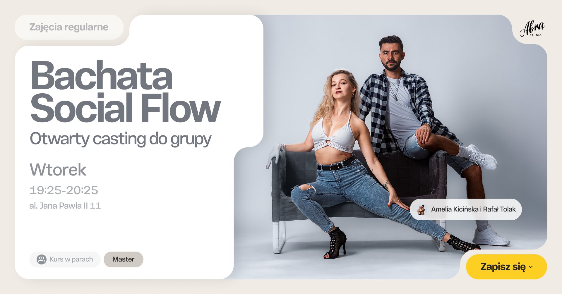 CASTING do grupy Bachata Social Flow z Amelią & Rafałem poziom Master