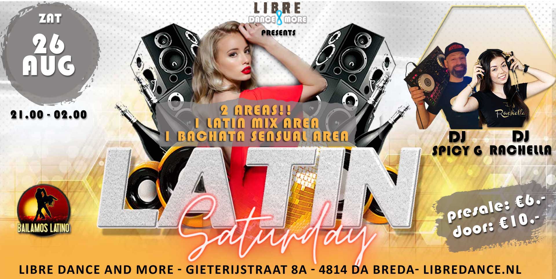 ZAT 26 AUG Latin Saturday Breda Salsa, Bachata y más dj RACHELLA aparte Bachata sensual area