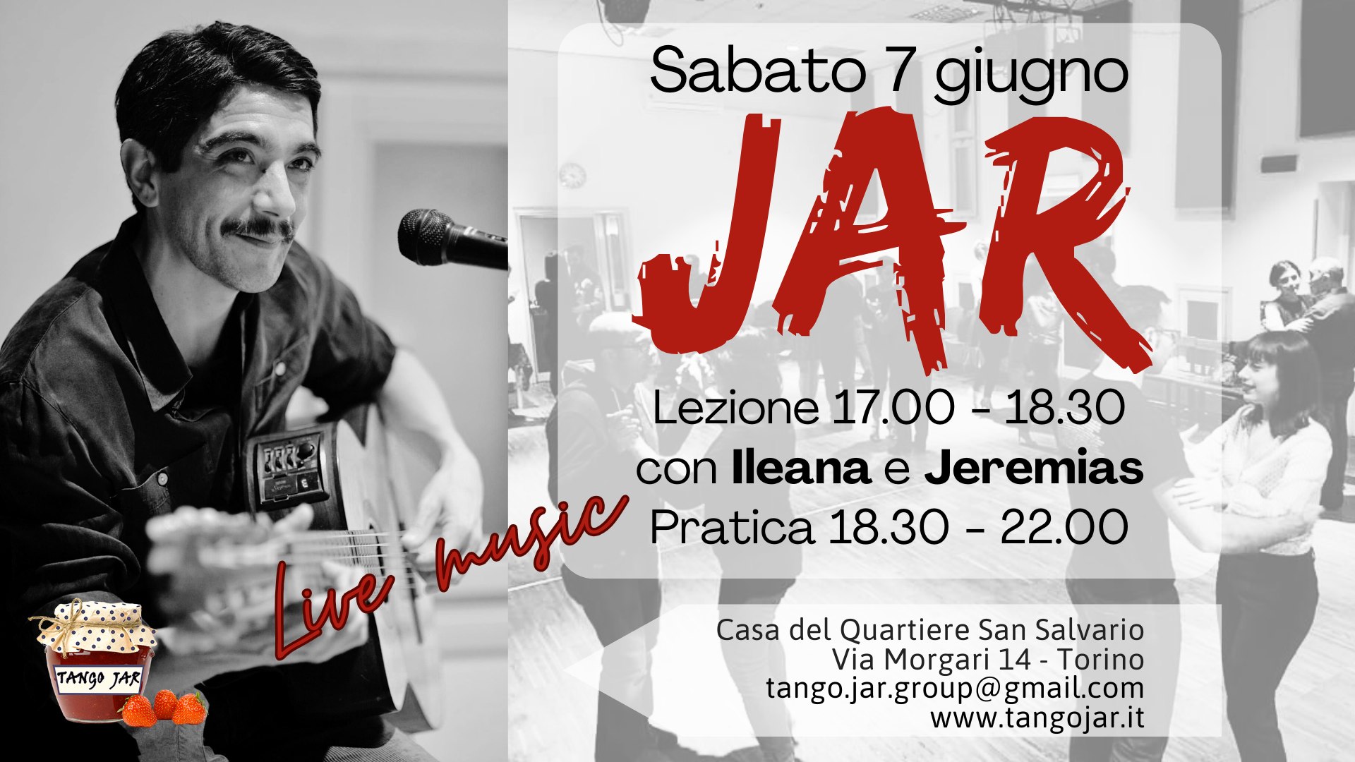 La JAR pratica libera in concerto! Lezione con Ileana e Jeremias e festa finale