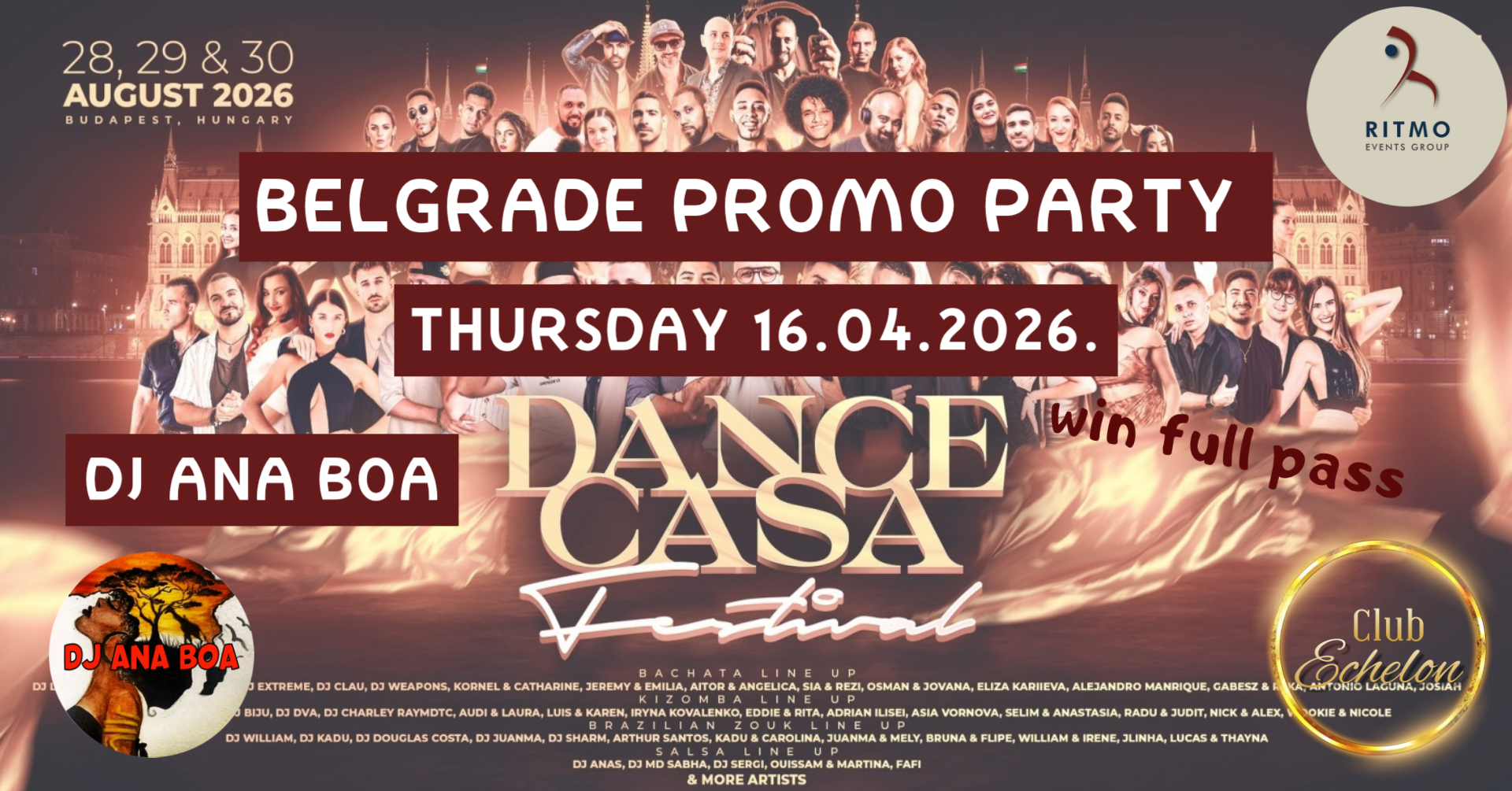 💝 Belgrade Dance Casa PROMO PARTY Thursday 16.04. Echelon