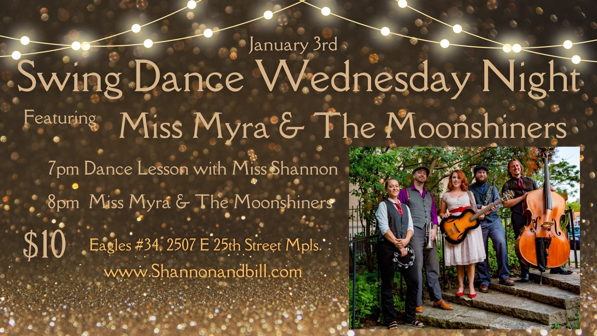 Miss Myra & The Moonshiners at Swing Dance Wednesday 1 3