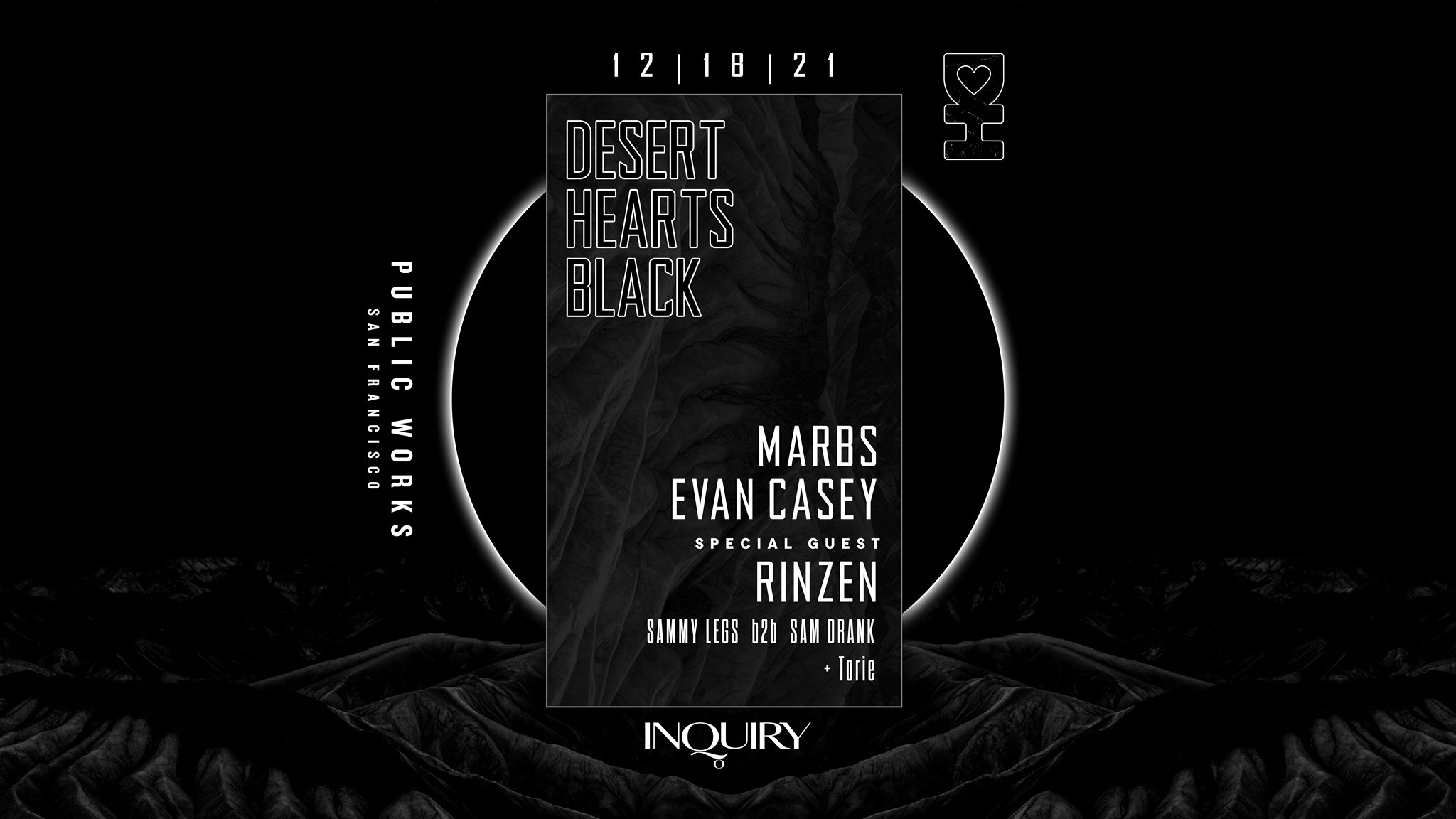 Desert Hearts Black: Marbs, Evan Casey & Rinzen