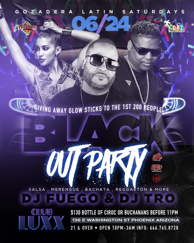 Gozadera Latin Saturdays Black Out Party at Luxx