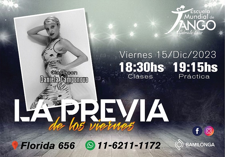 🇦La Previa Practica Tempranera en CABA Viernes 15_dic_18:30 21:00h Vení y Practicá tu Baile !!!!