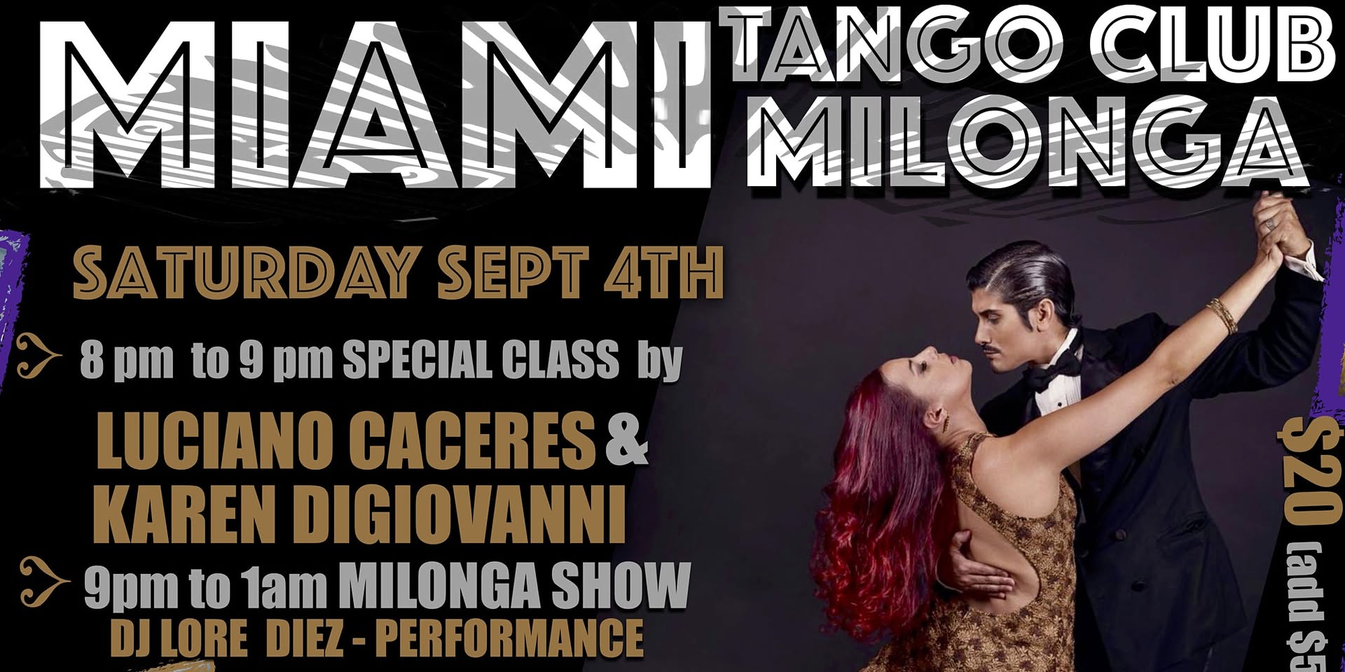 MILONGA with TANGO SHOW and class at MIAMI TANGO CLUB (Powerumba)