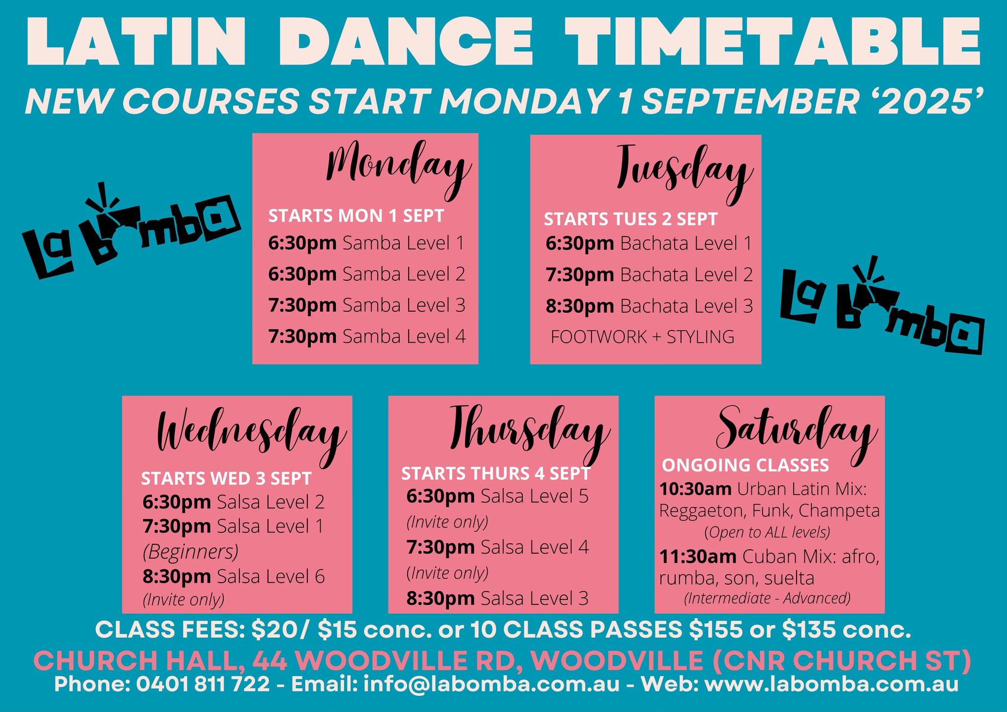 LATIN DANCE LESSONS with LA BOMBA