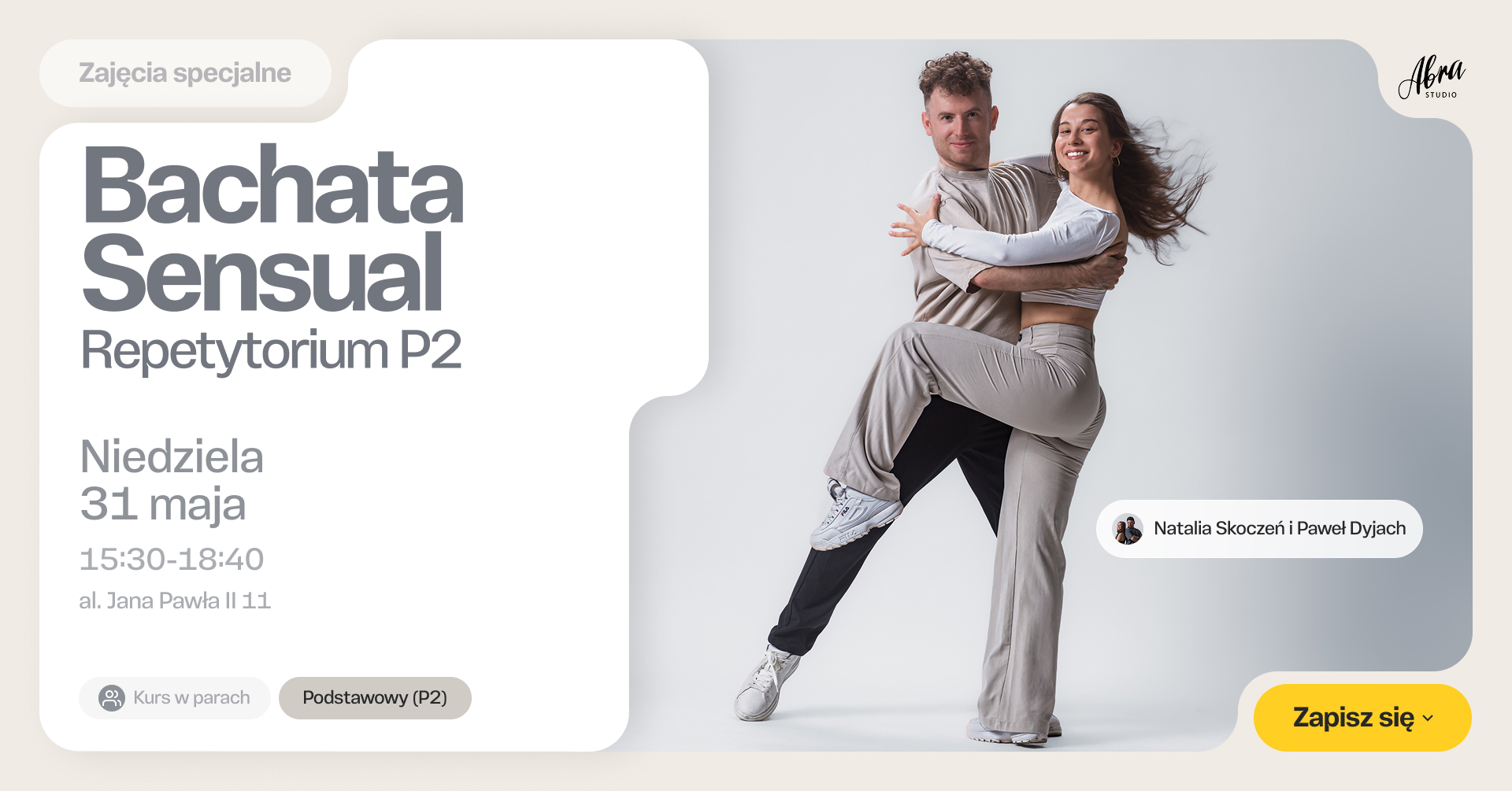 Bachata Sensual z Natalią & Pawłem - repetytorium poziomu P2
