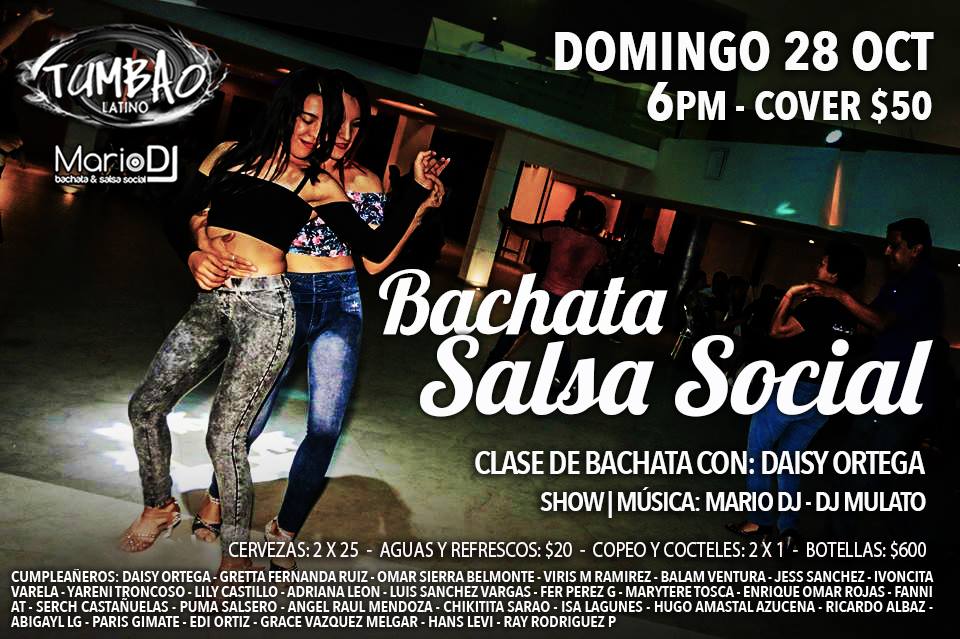 Salsa Social by Mario DJ Domingo 28 Oct. 6 pm Tumbao Latino