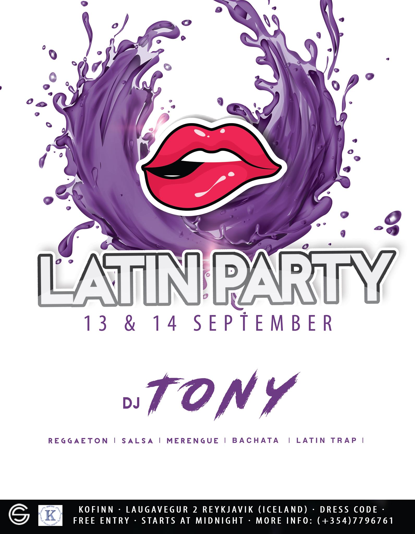 LATIN PARTY á Kofanum Viltu vinna FINLANDIA VODKA Flöskuborð ?