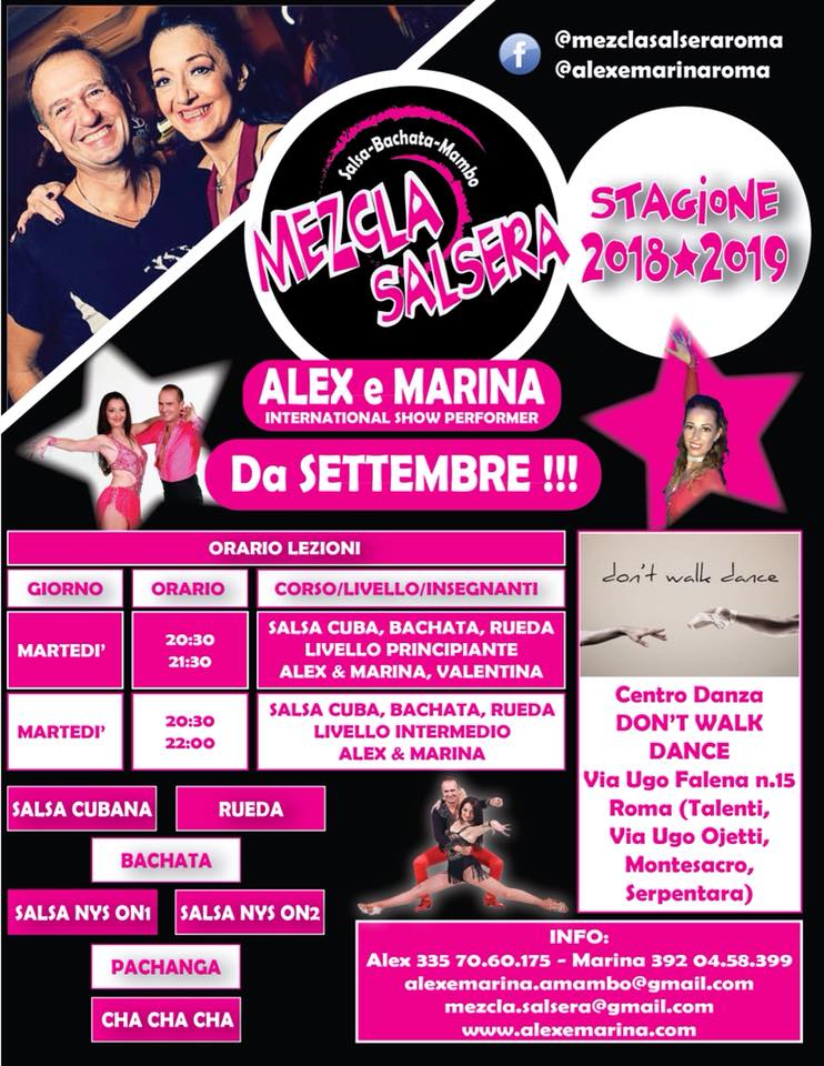 Corsi di Salsa, Bachata, Mambo, Pachanga Cha Cha Cha Talenti