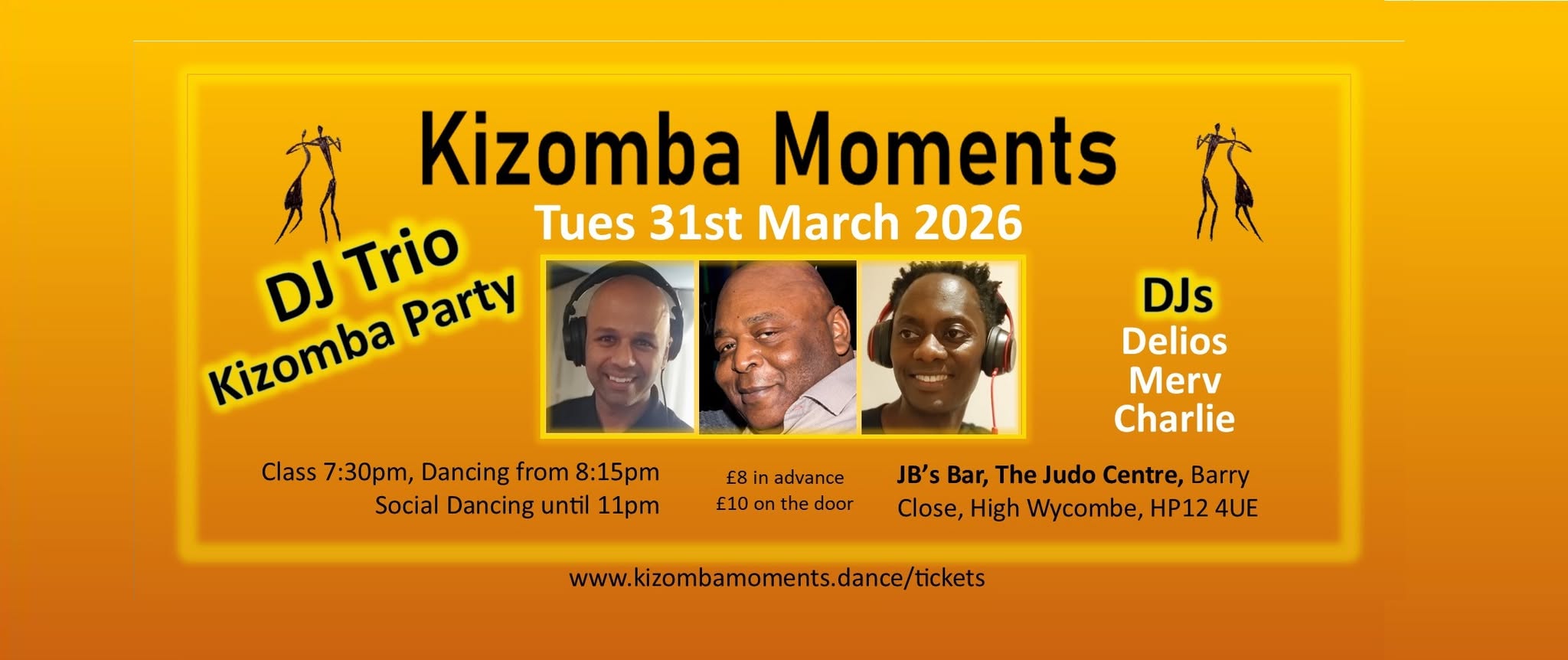 KIZOMBA MOMENTS DJ TRIO PARTY - WITH DJS DELIOS, MERV & CHARLIE
