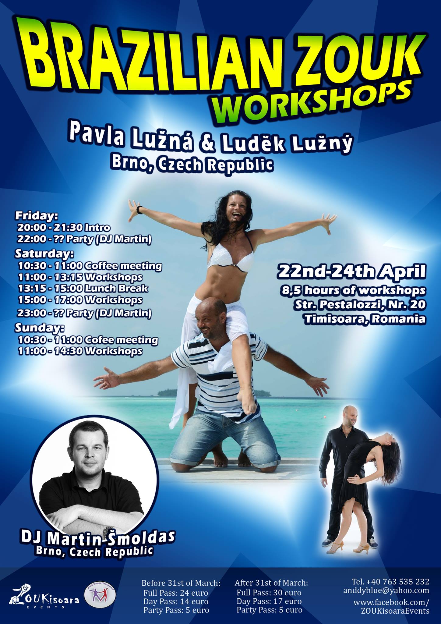 ZOUK Workshops in Timisoara with Pavla and Ludek!