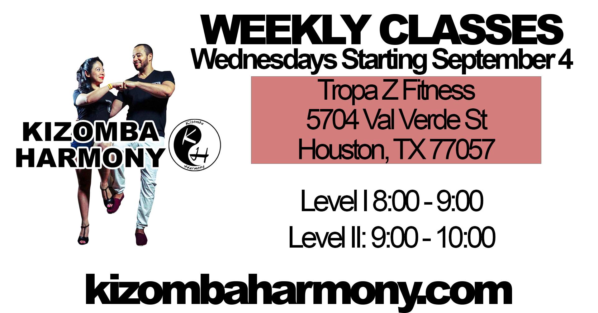 Kizomba Harmony Weekly Classes - July 2024 (8 Week Cycle)