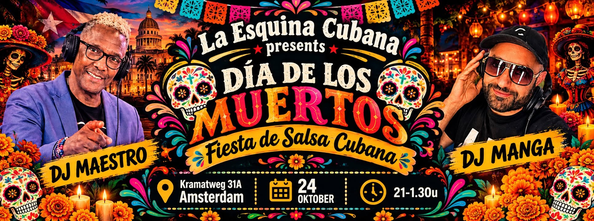 Cuban Salsa Party Dia de Los Muertos 🏵️💀🕯️