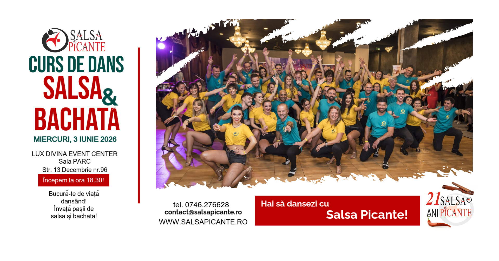 Curs de dans Salsa & Bachata! Grupă nouă de inițiere!