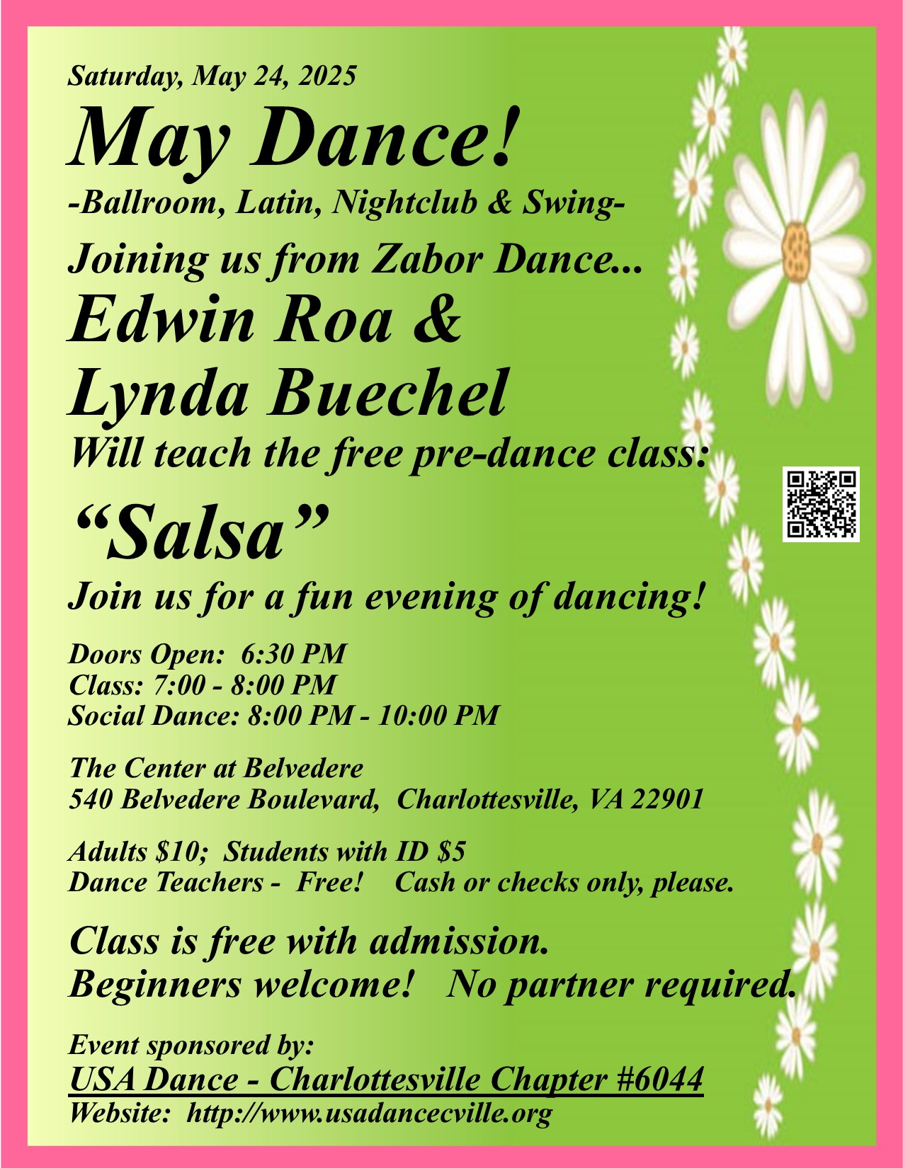 May 2025 Dance and Salsa Class - USA Dance Charlottesville