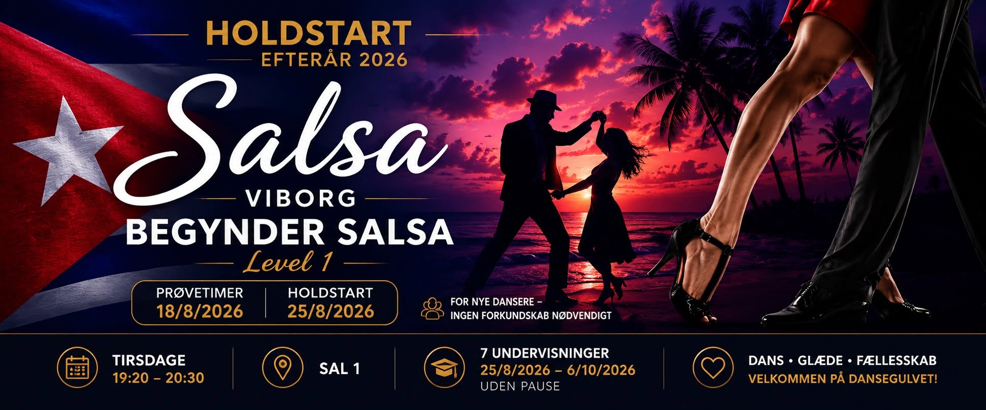 Begynder Salsa Holdstart Efterår 2026