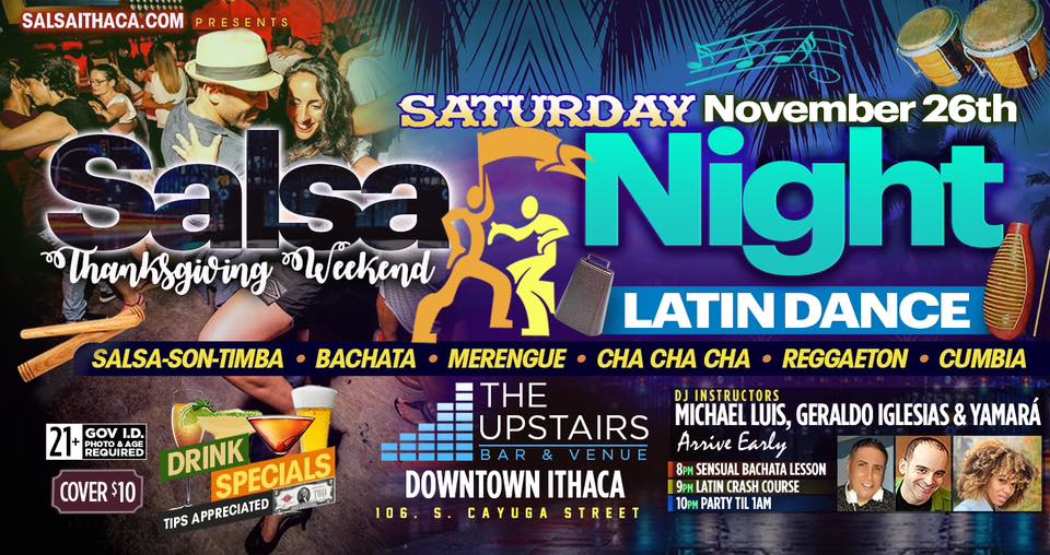 THANKSGIVING WEEKEND SALSA NIGHT UPSTAIRS :: SATURDAY NOVEMBER 26th :: DANCE LESSONS ∙ DJ ∙ PARTY
