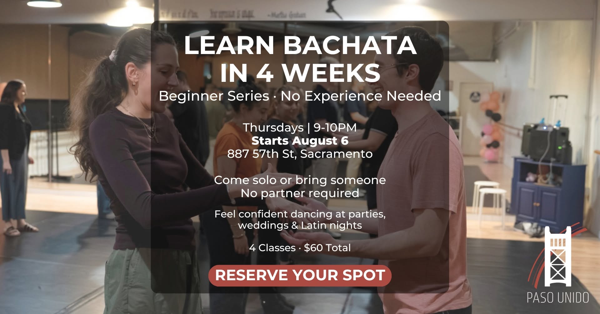 Beginner Bachata Series: Learn to Dance in 4 Weeks Sacramento