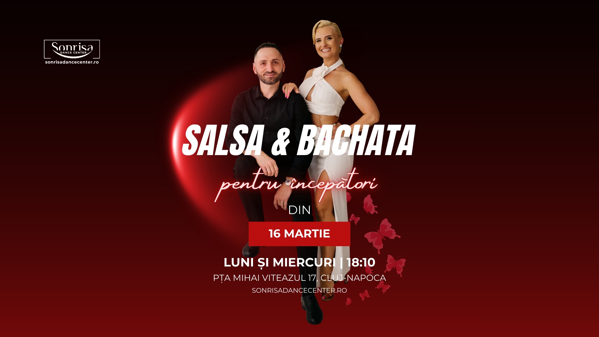 Salsa & Bachata pentru Începători - Adulți │ din 16 Martie │ de la 18:10 │ Cluj-Napoca