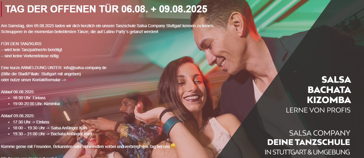🌟 Kizomba Schnuppertag - Salsa Company in Stuttgart! 💃🕺