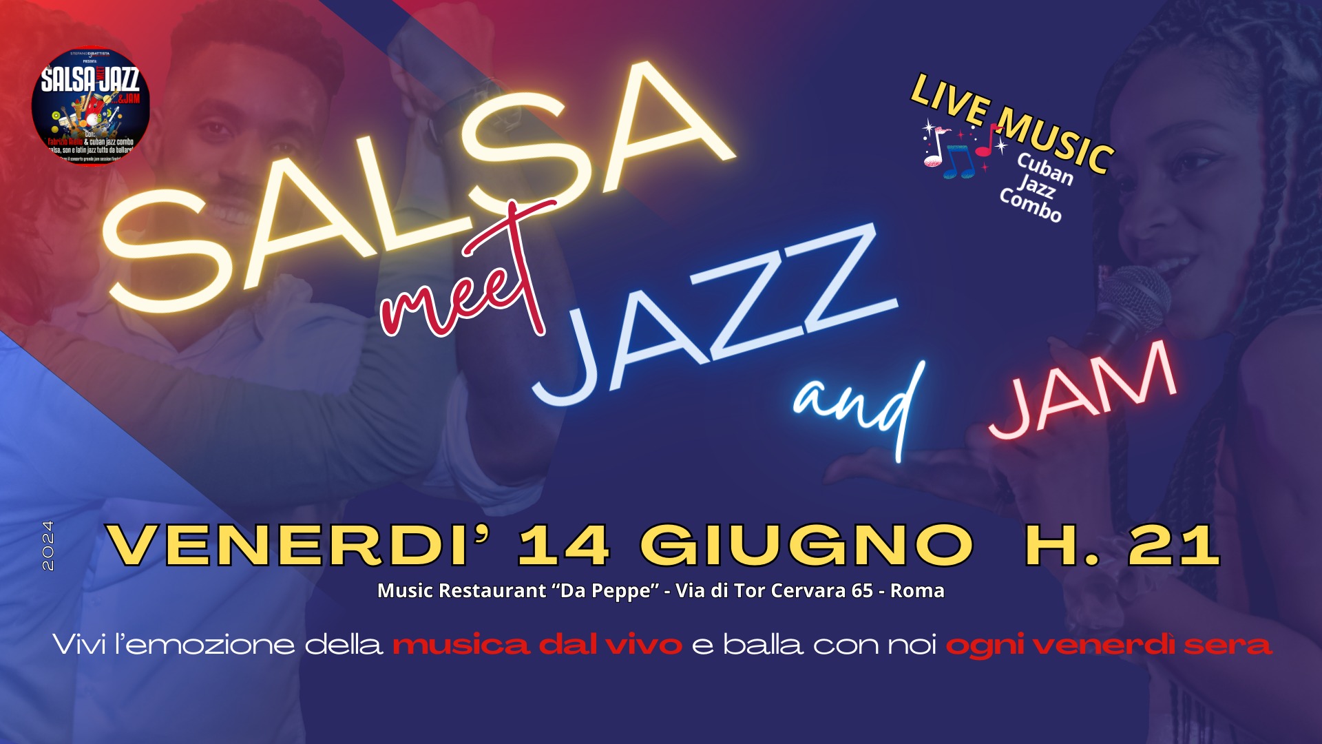 Salsa Meet Jazz & Jam Venerdรฌ 14 Giugno dalle ore 21