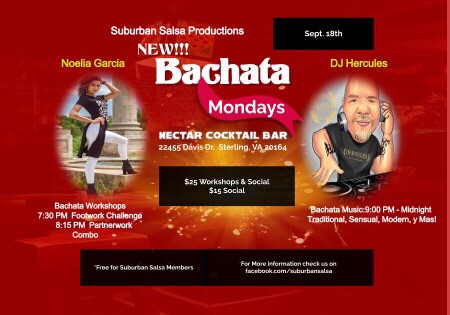 Bachata Mondays in Sterling Ashburn w Noelia!!!