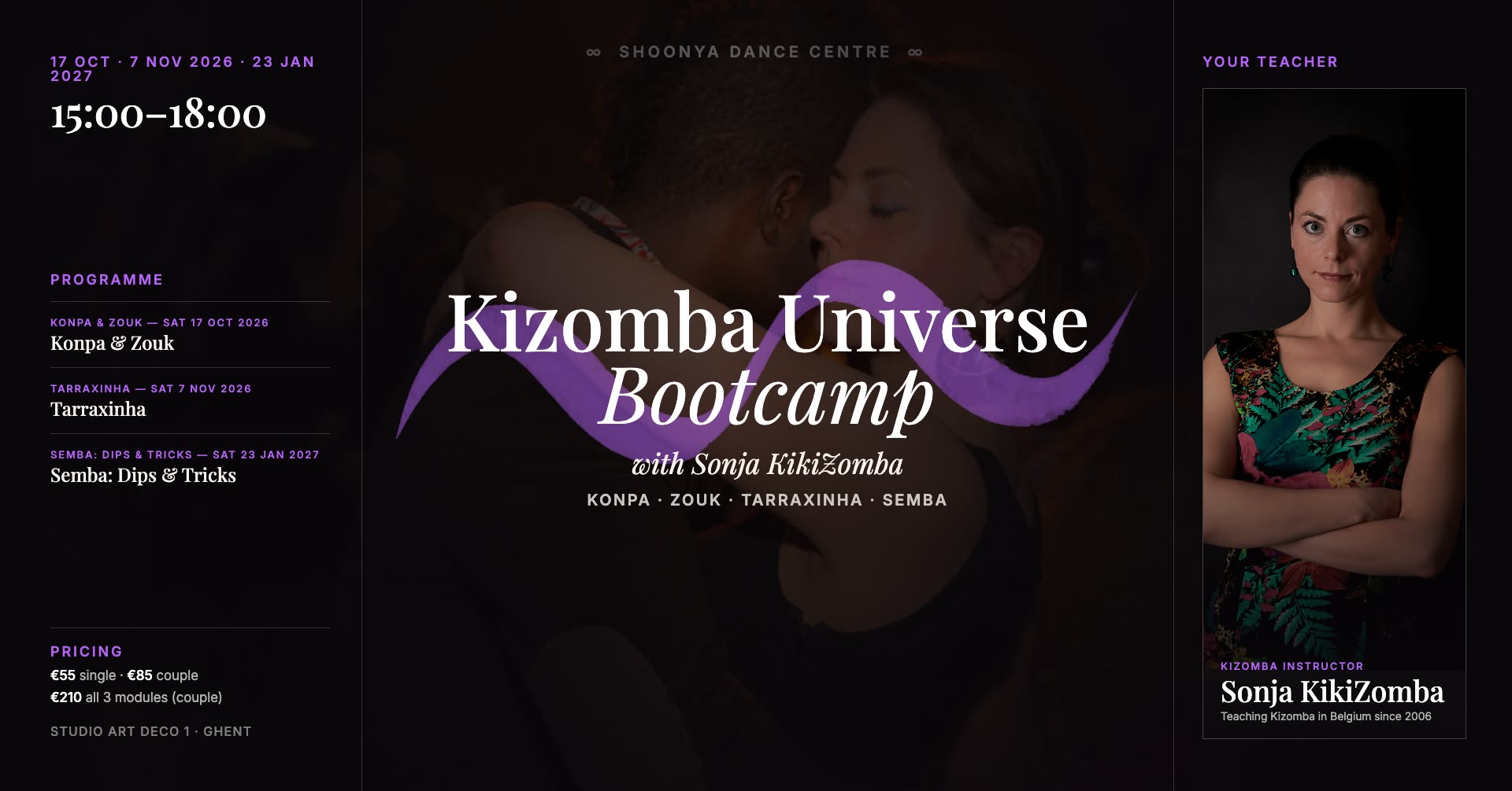 Exploring Kizomba Universe Bootcamp - Zouk&Konpa, Tarraxinha, Semba
