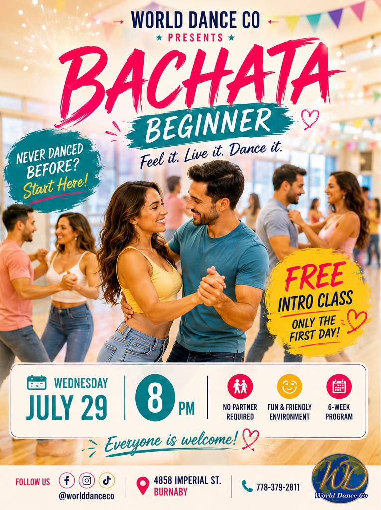 🎉 FREE Intro Bachata Class July 29 only!