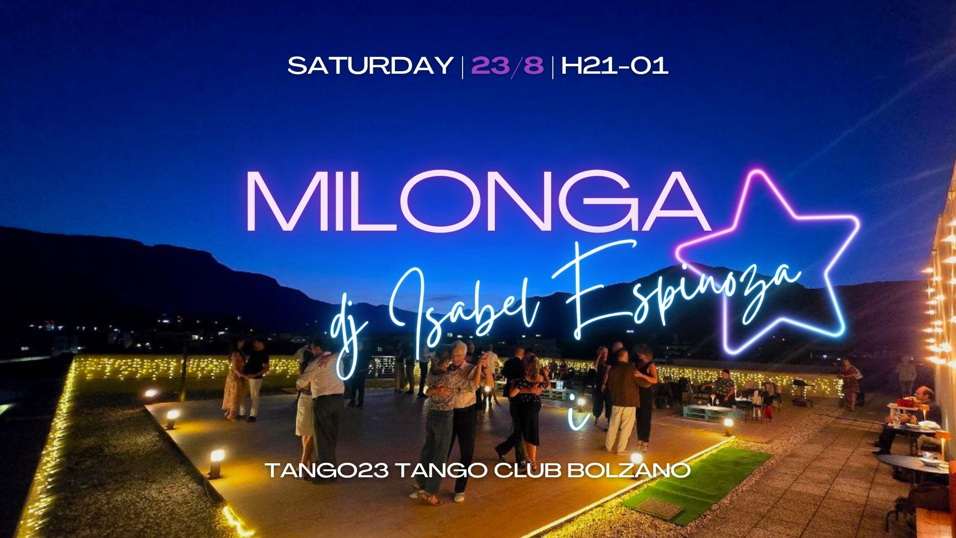 Abrazame! La Milonga del Sabato. Tdj Isabel Espinoza