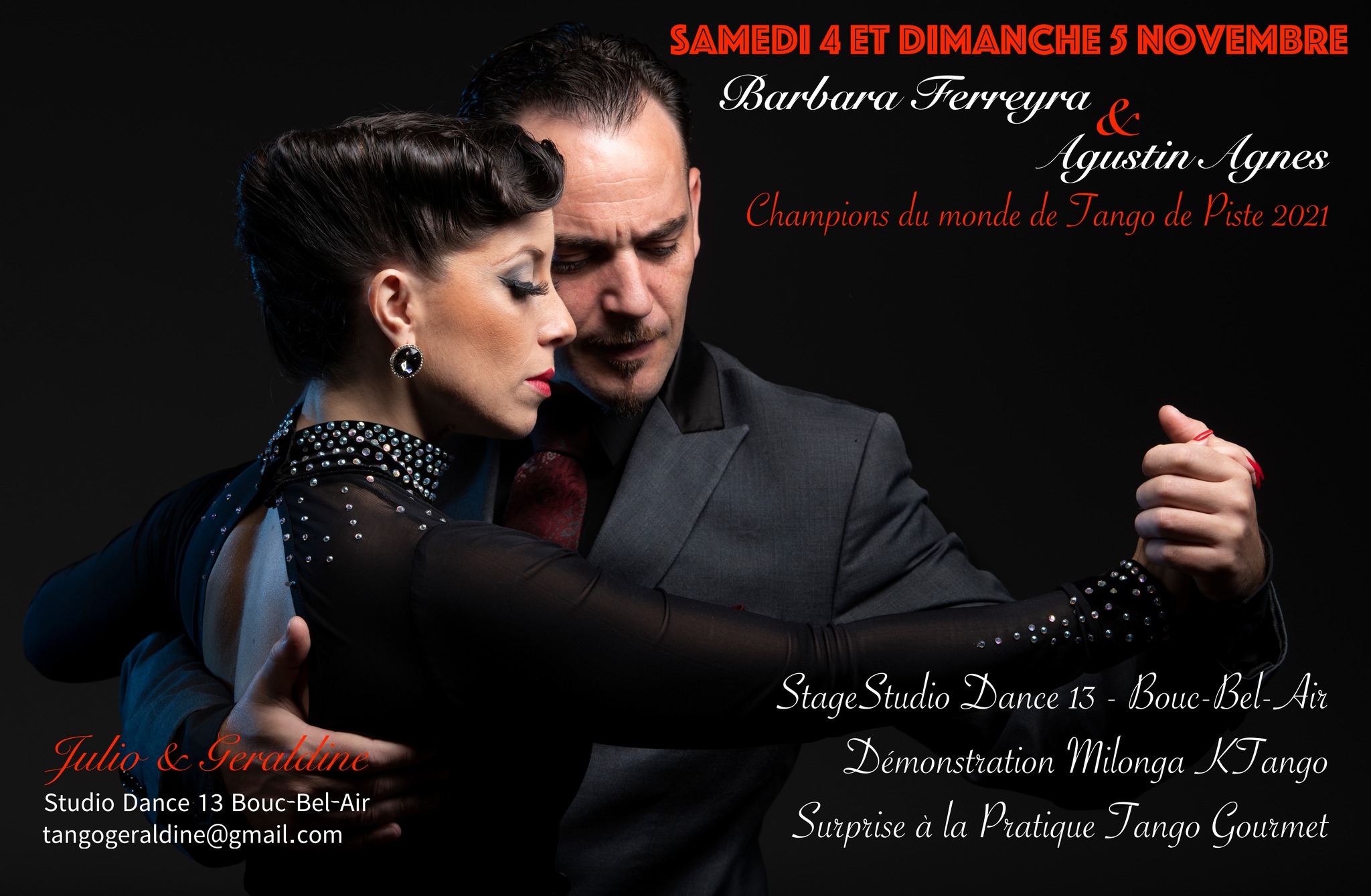 STAGE TANGO avec Barbara Ferreyra & Agustin Agnes - Champions du monde de Tango de Piste 2021