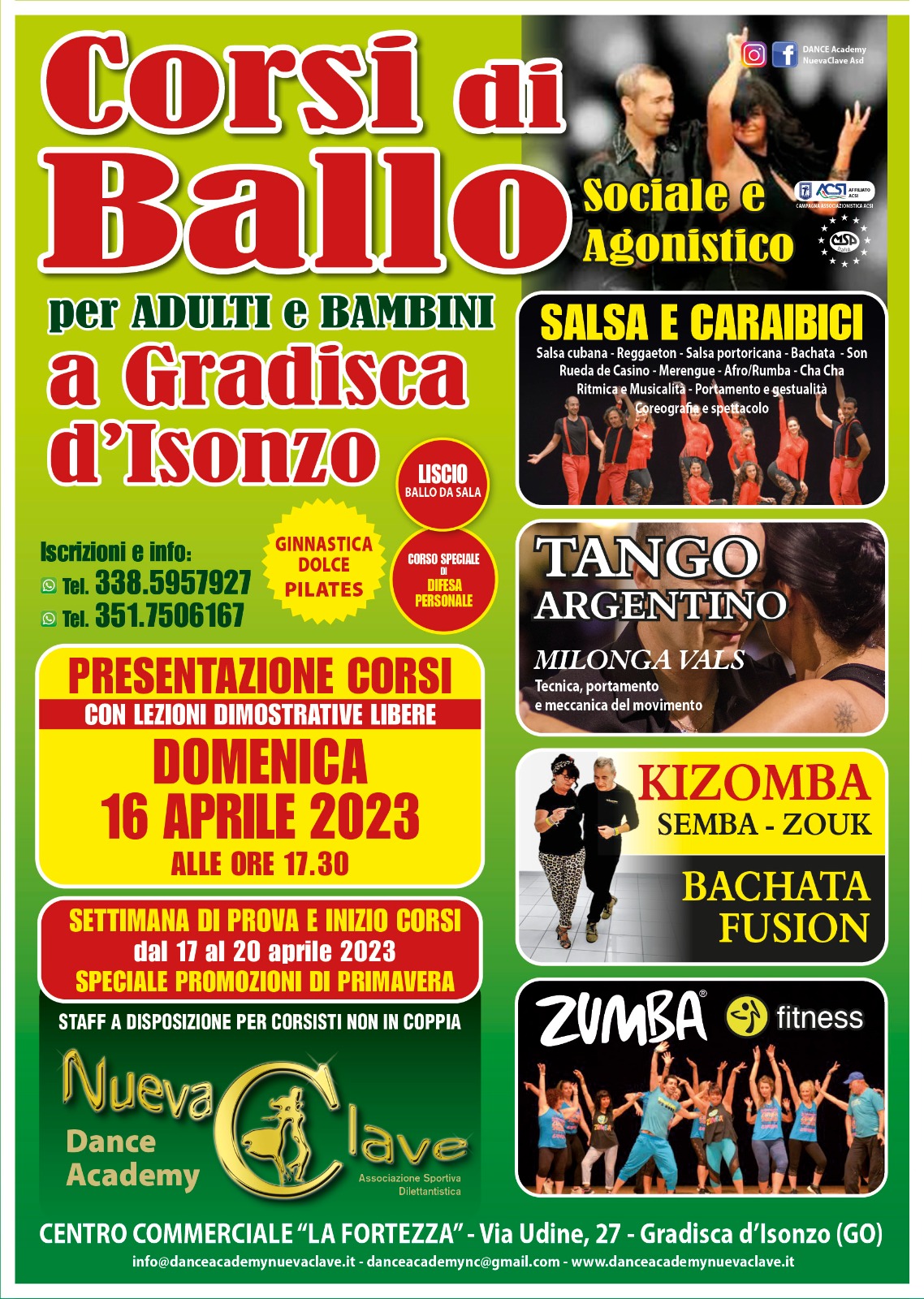 PRESENTAZIONE E INIZIO NUOVI CORSI DI BALLO A GRADISCA D'ISONZO