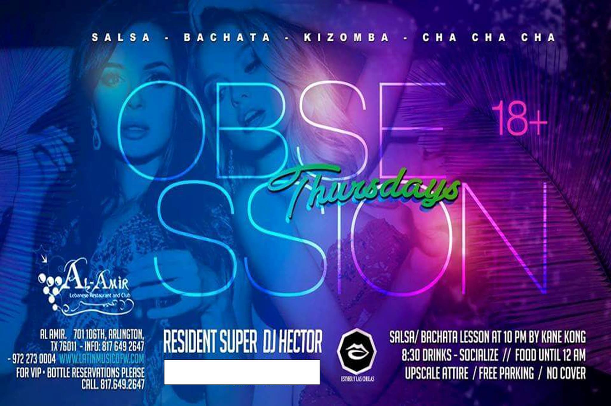 Thursday Night Obsession! Salsa, Bachata, Merengue y Mas!