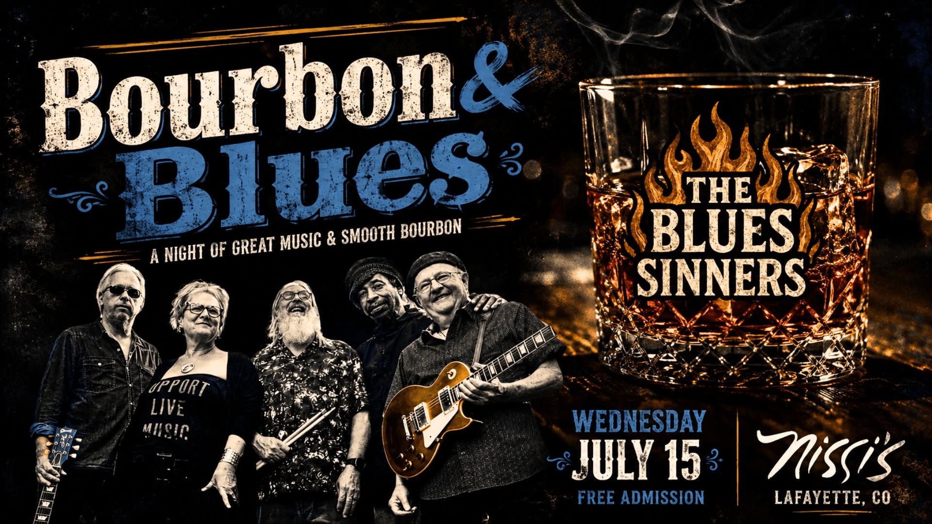 The Blues Sinners Bourbon, Blues, & Grooves @ Nissi's